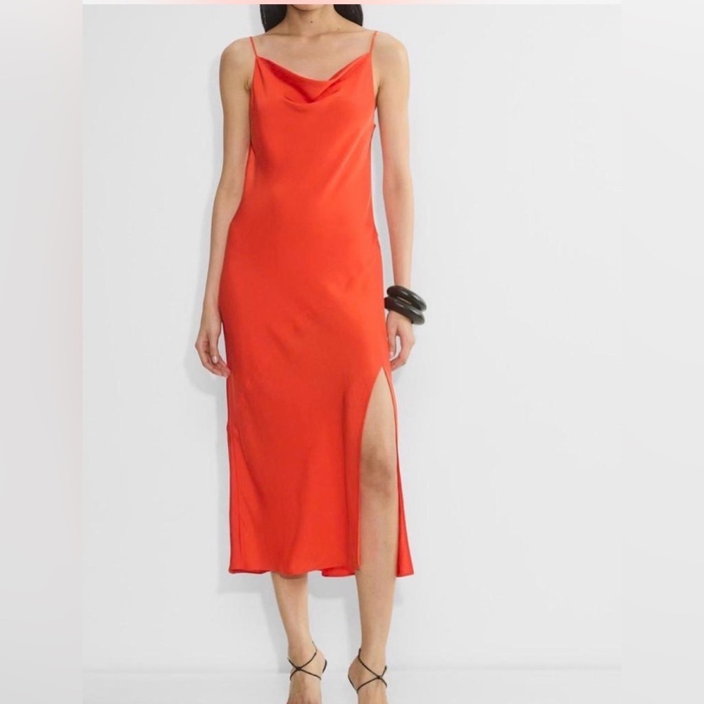 NWT ASTR The Label Cowl Neck Red Midi Dress